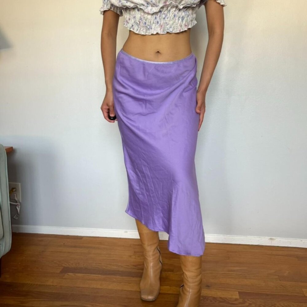 2000s vintage French Connection purple lavender maxi midi skirt XS
